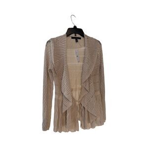 Long Sleeve Pointelle Peplum Sweater Cardigan